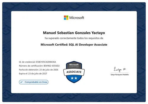 Certificado Microsoft SQL AI Developer Associate